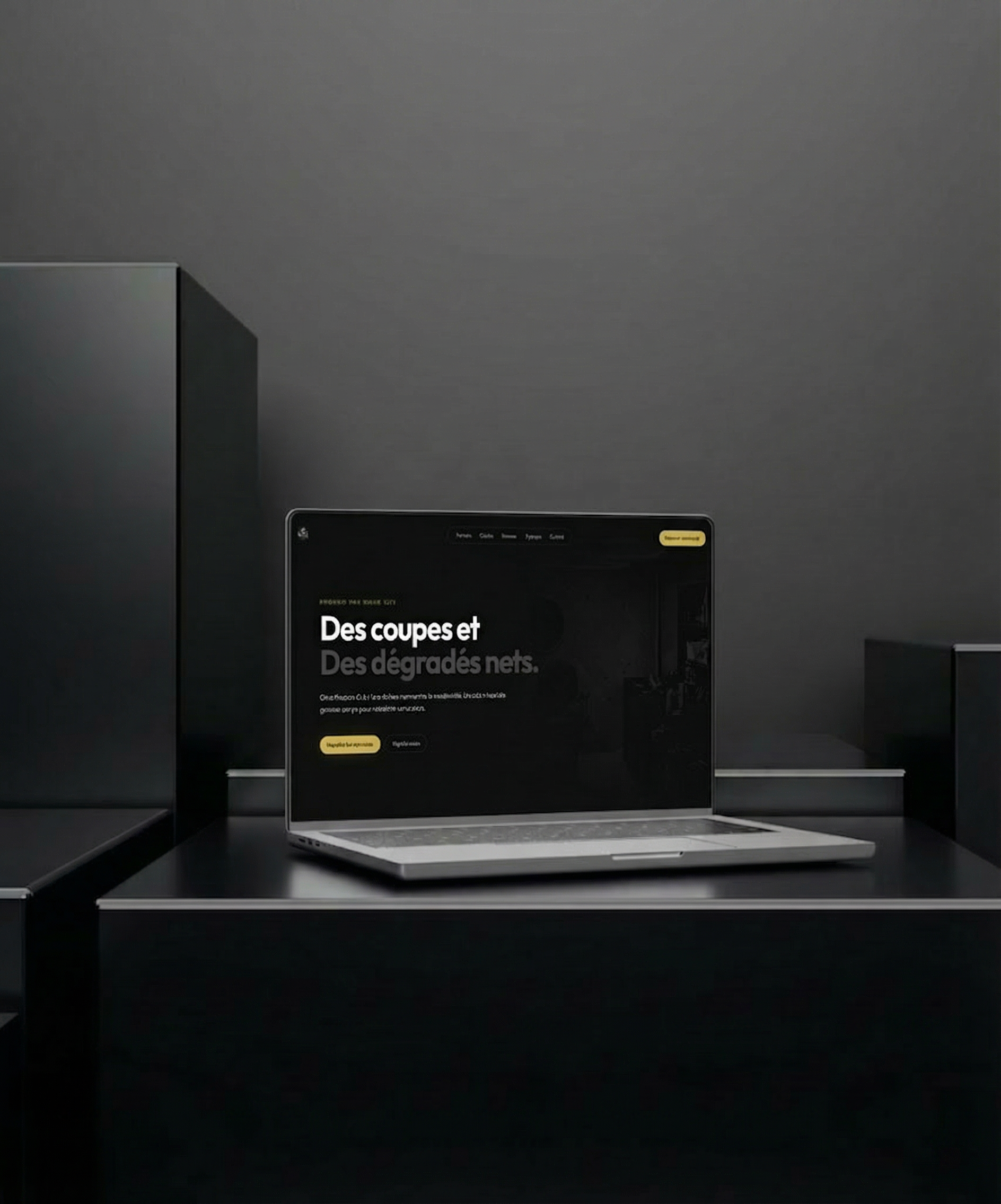 Mousse Cuts website mockup on a laptop